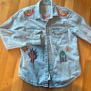100% cotton western shirt w embroidery